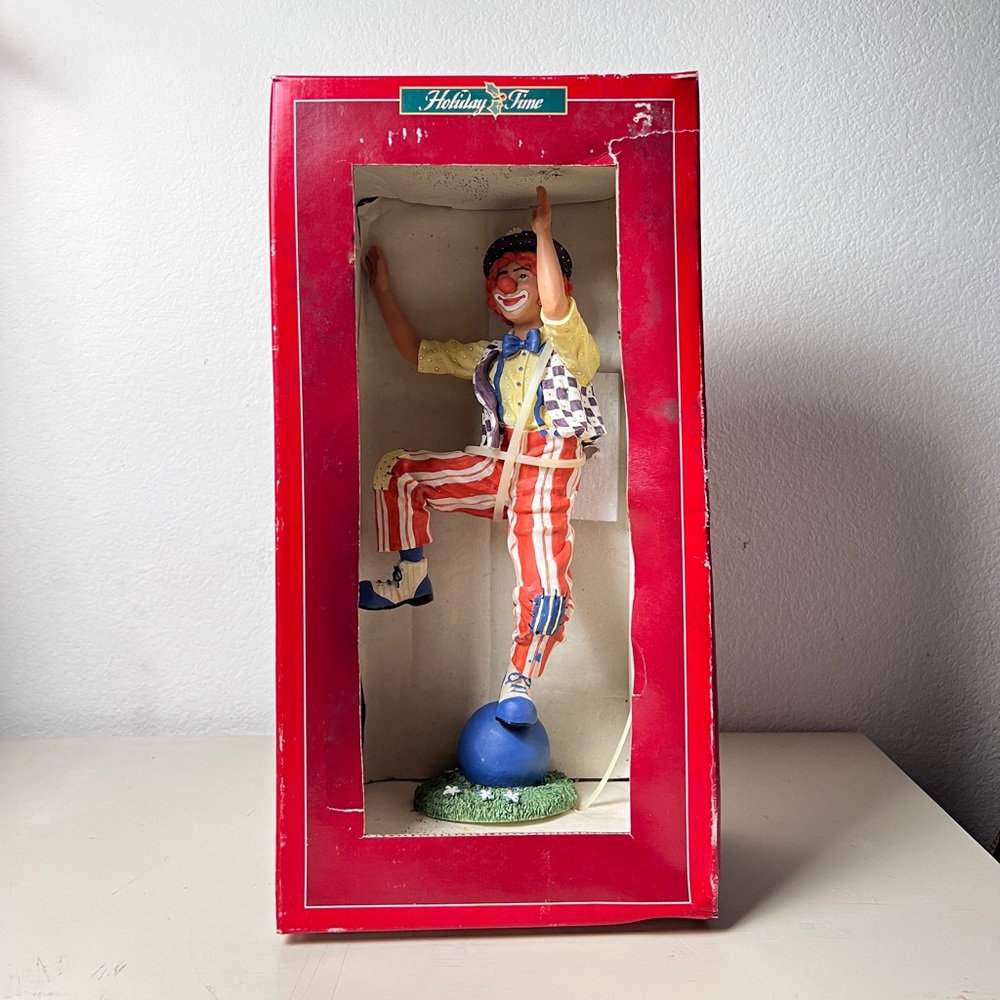 Vintage Rare Holiday‎ Time Clown Figurine 13” Multicolor Collectible In Box